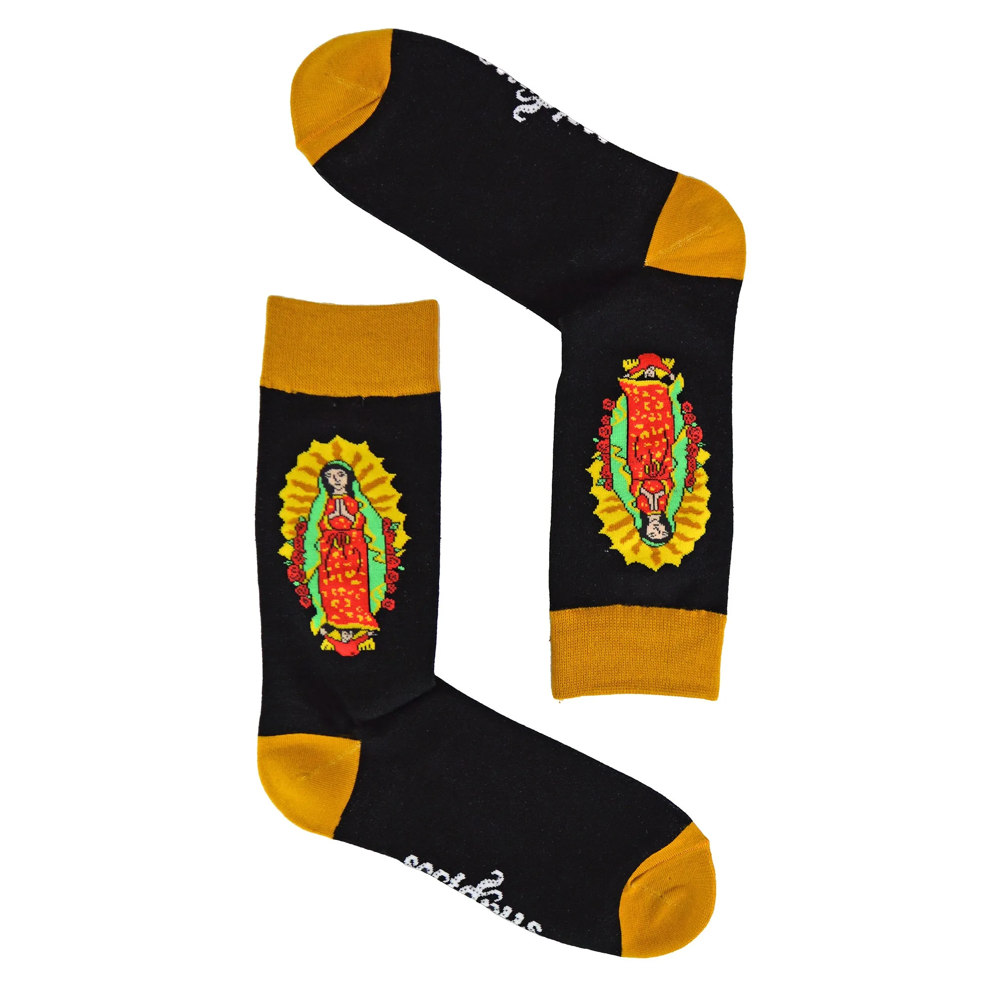 1 Pack Mens & Ladies Mary Guadalupe Crew Cotton Socks