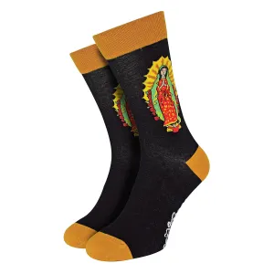 1 Pack Mens & Ladies Mary Guadalupe Crew Cotton Socks