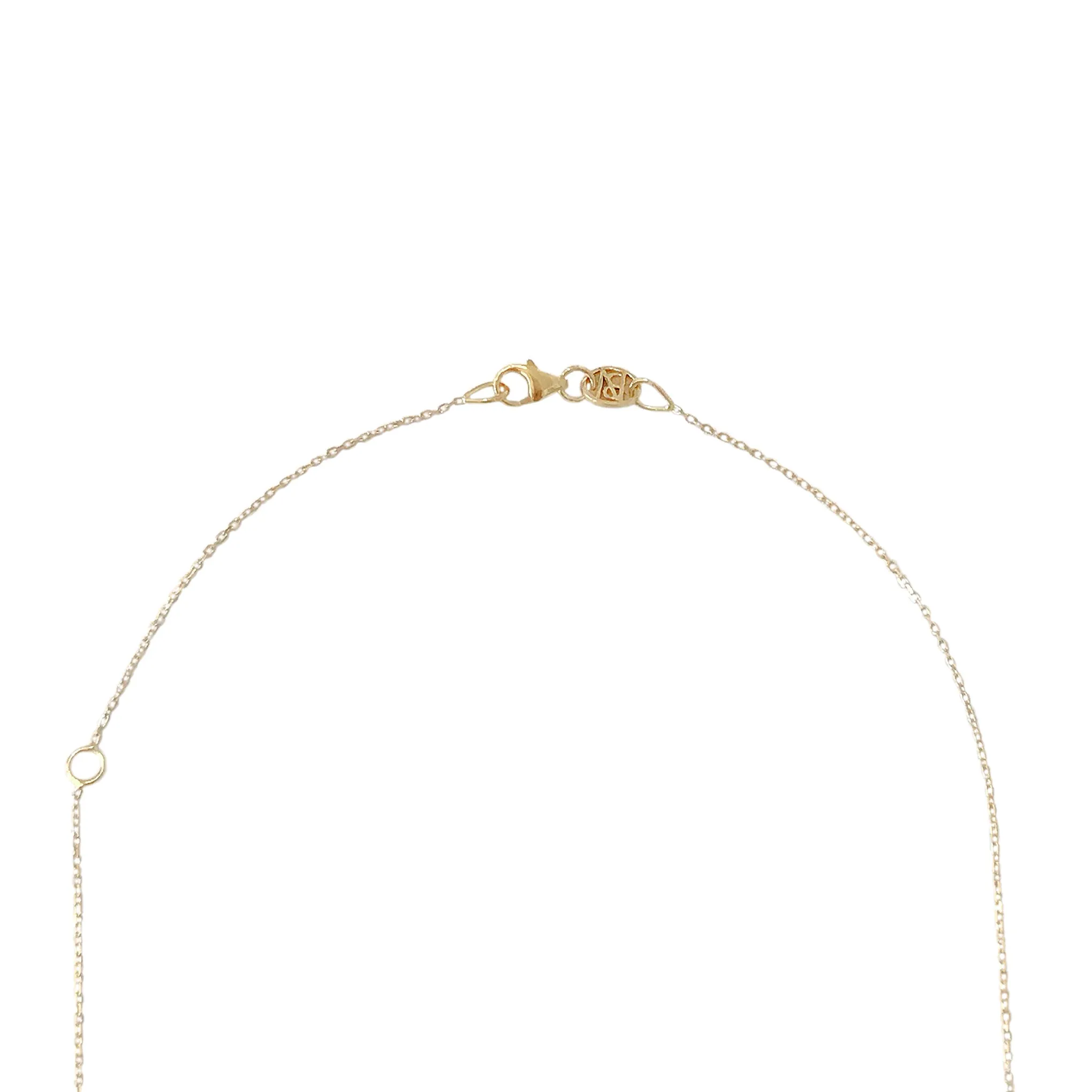 14K Gold Virgin Mary Miraculous Medal Double Sided Charm Necklace