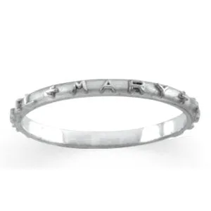 14k White Gold Prayer Ring, Size 5