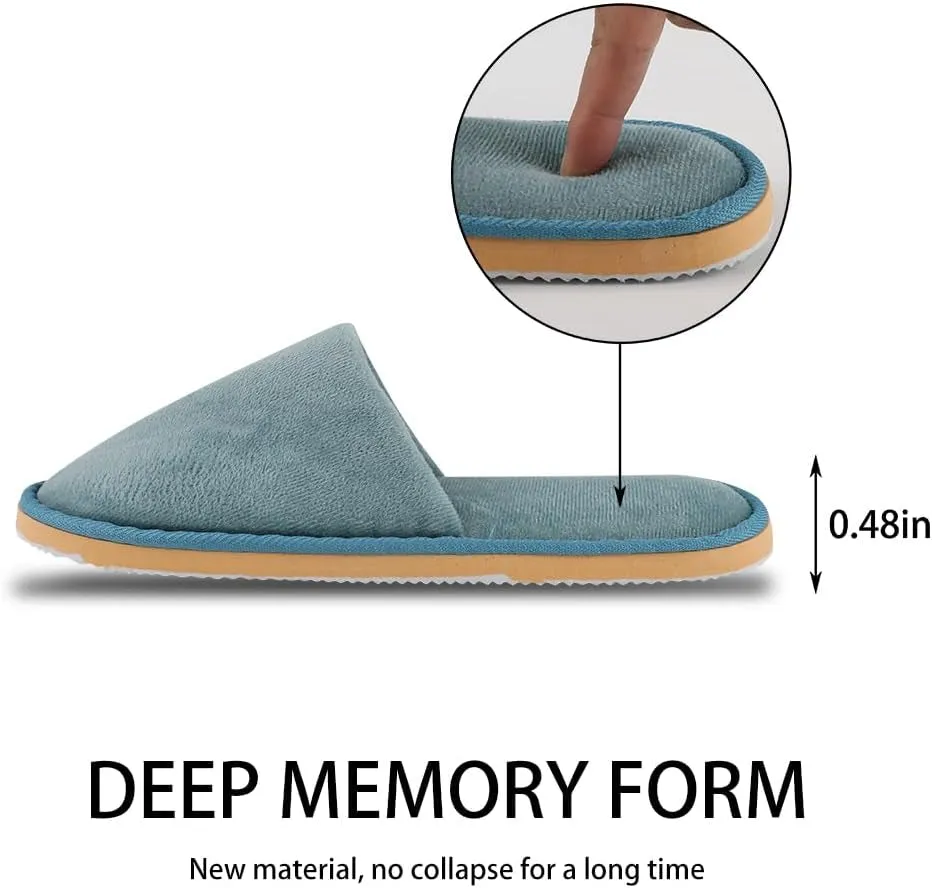 2-6 Pairs Spa Slippers, Indoor Slippers, Disposable Slippers for Guests, Washable & Non Slip Reusable House Slippers for Women Men Bedroom, Hotel, Travel,Wedding (Thick Soft)