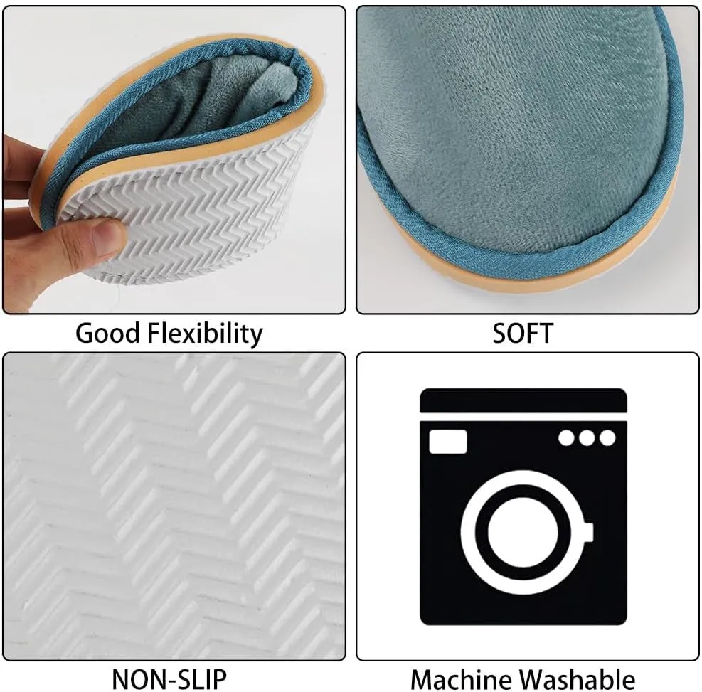 2-6 Pairs Spa Slippers, Indoor Slippers, Disposable Slippers for Guests, Washable & Non Slip Reusable House Slippers for Women Men Bedroom, Hotel, Travel,Wedding (Thick Soft)