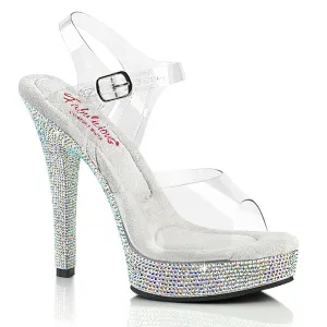 5" (132mm) Heel, Comfort Width Sandal Rhinestones Encrusted Platform(MAJESTY-508DM Final Sale)