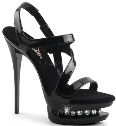 6" Rhinestone Sandal Platform (BLONDIE-R-619 Final Sale)