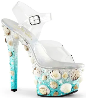 7" Stiletto Seashell Platform Sandal (SKY-308MERMD Final Sale)