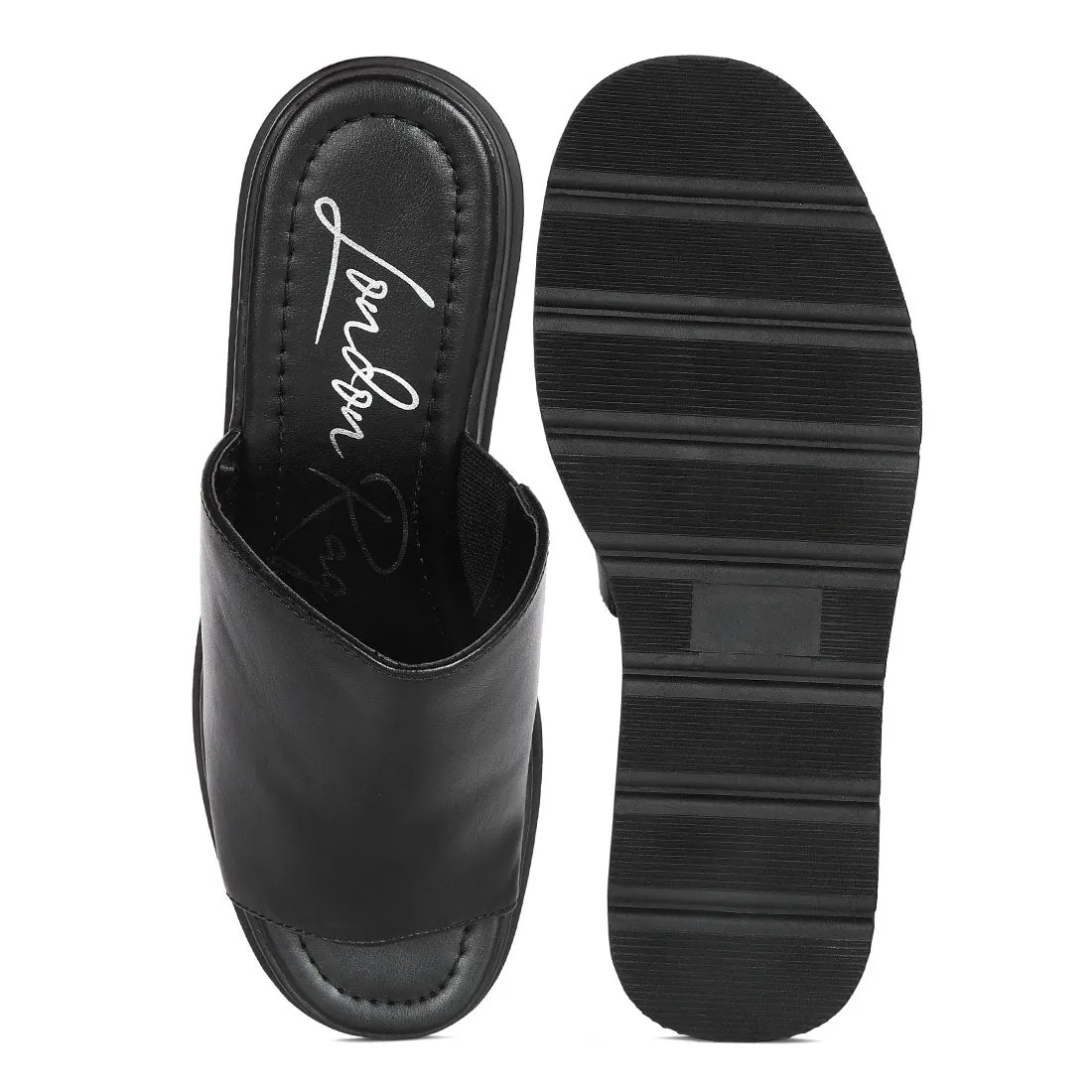 Ama Black High Casual Sandals