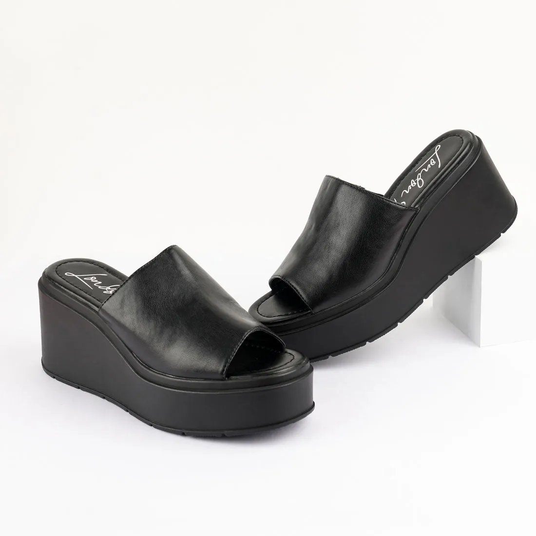 Ama Black High Casual Sandals