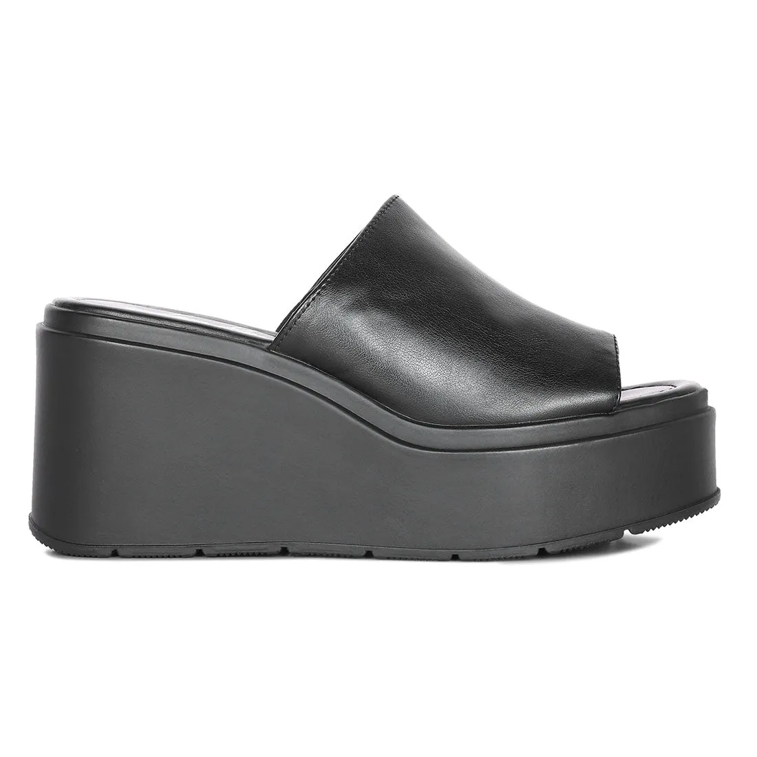 Ama Black High Casual Sandals