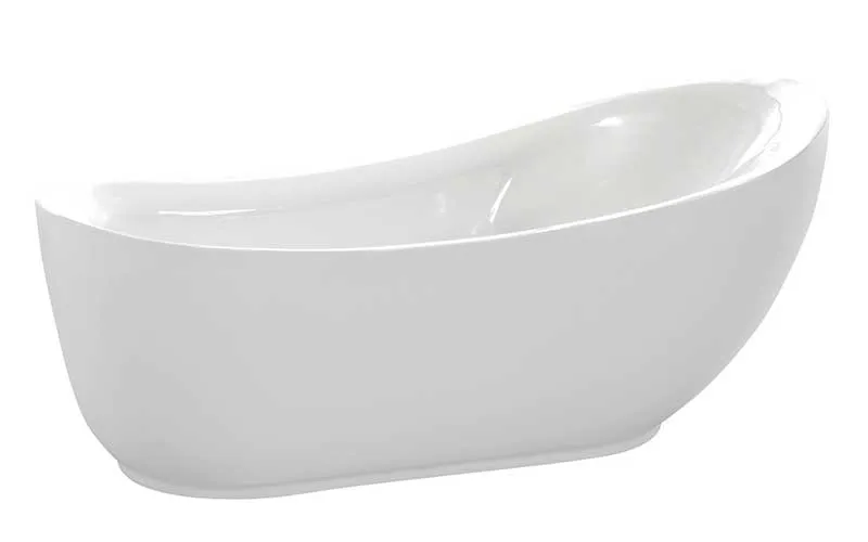 Anzzi Talyah 71 in. Acrylic Soaking Bathtub with Kame 2-piece 1.28 GPF Single Flush Toilet