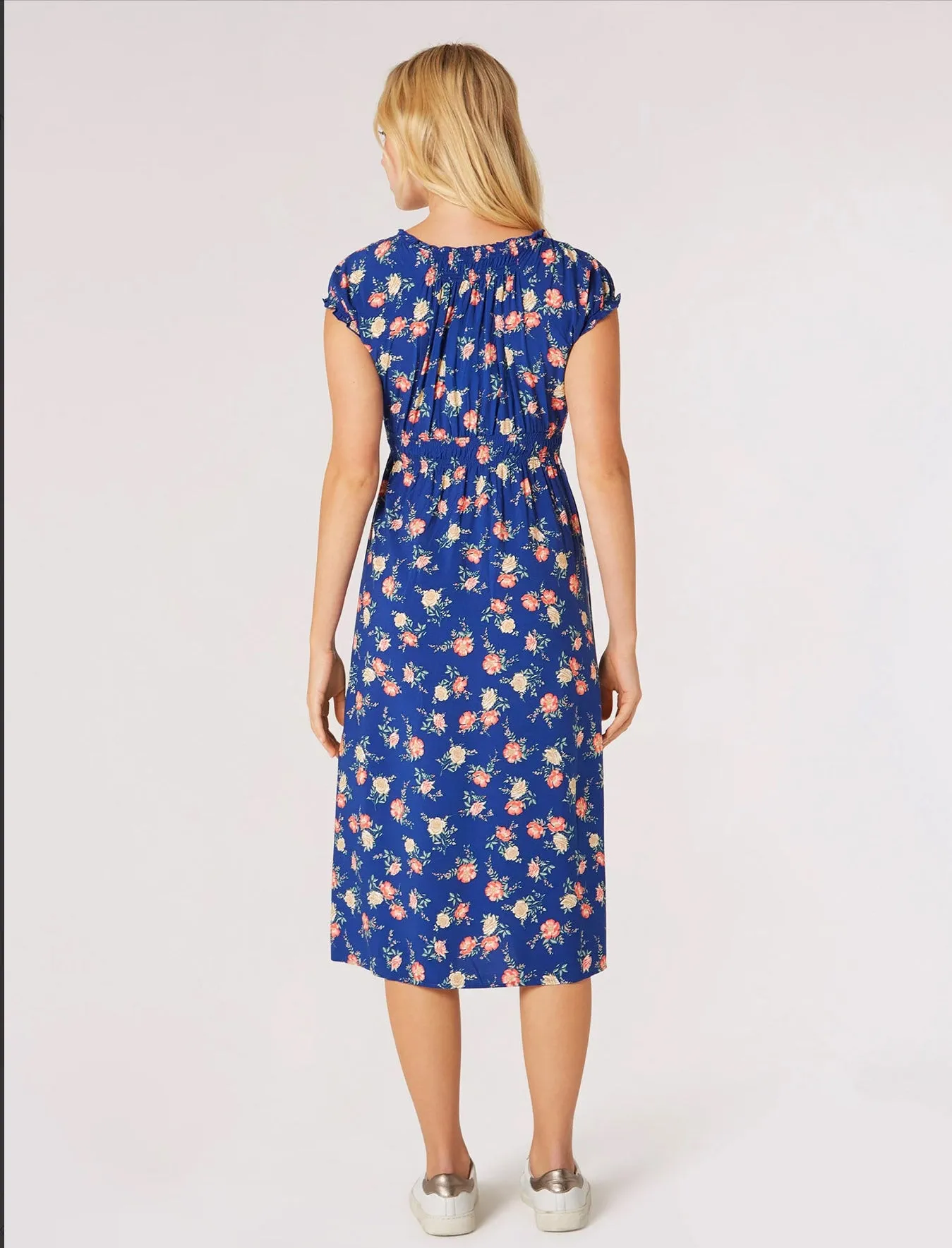 Apricot Vintage Rose Milkmaid Midi