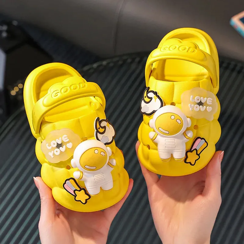 Astronaut Kids Slippers With 3D Stickers