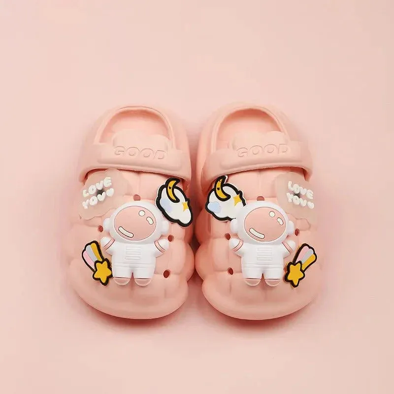 Astronaut Kids Slippers With 3D Stickers