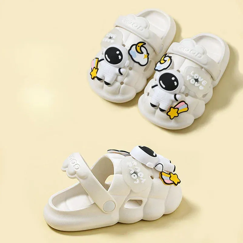 Astronaut Kids Slippers With 3D Stickers
