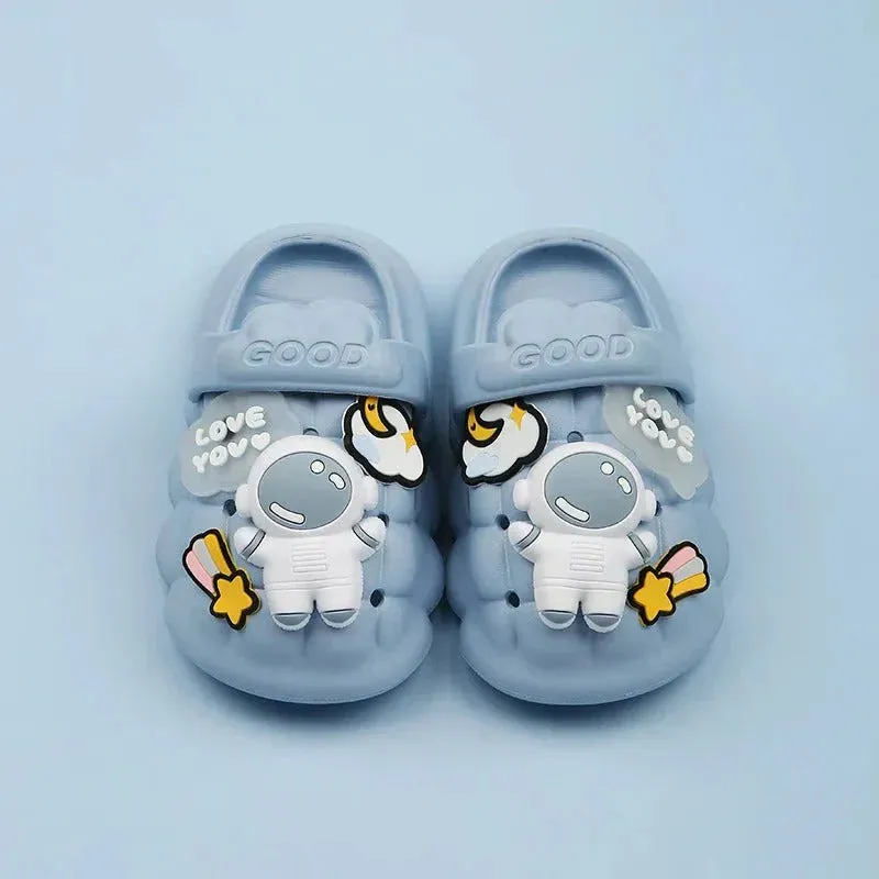 Astronaut Kids Slippers With 3D Stickers