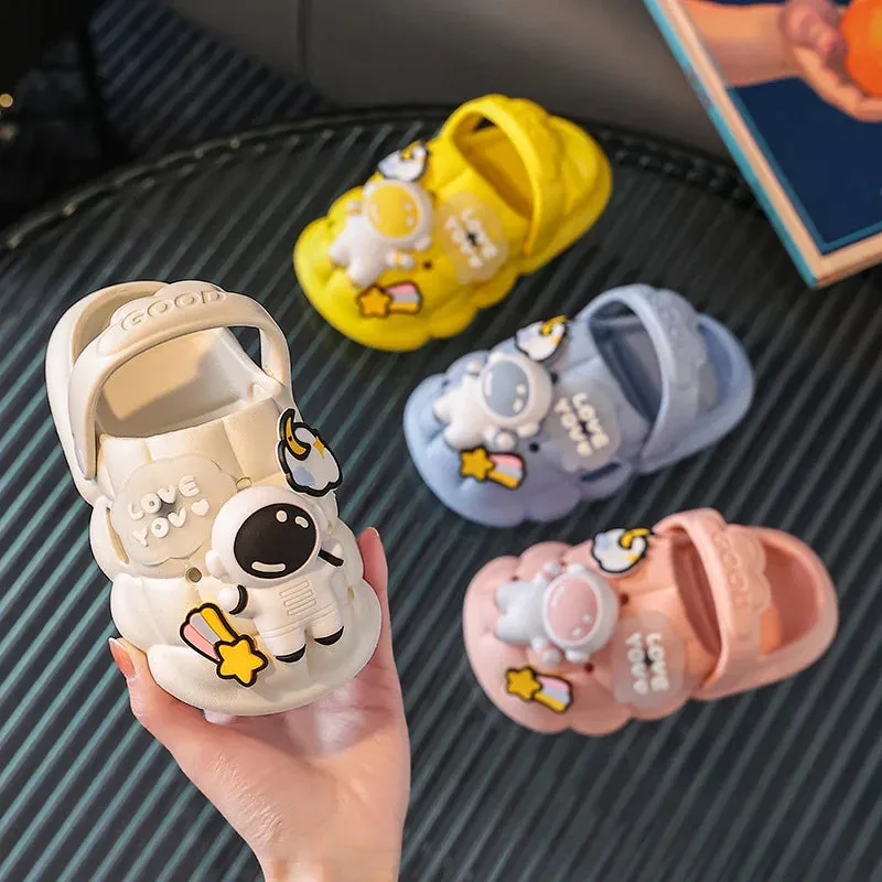 Astronaut Kids Slippers With 3D Stickers