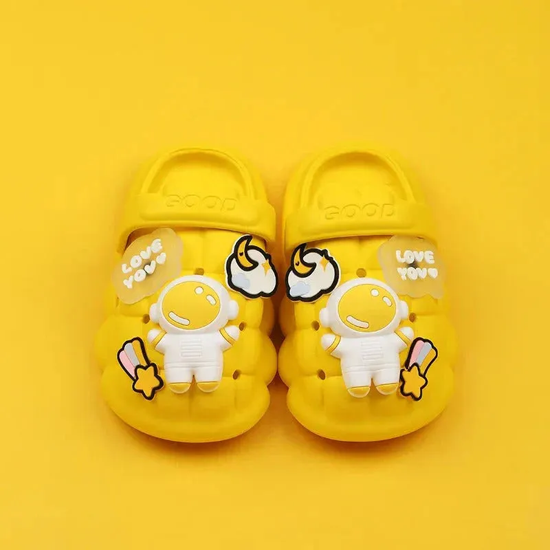 Astronaut Kids Slippers With 3D Stickers