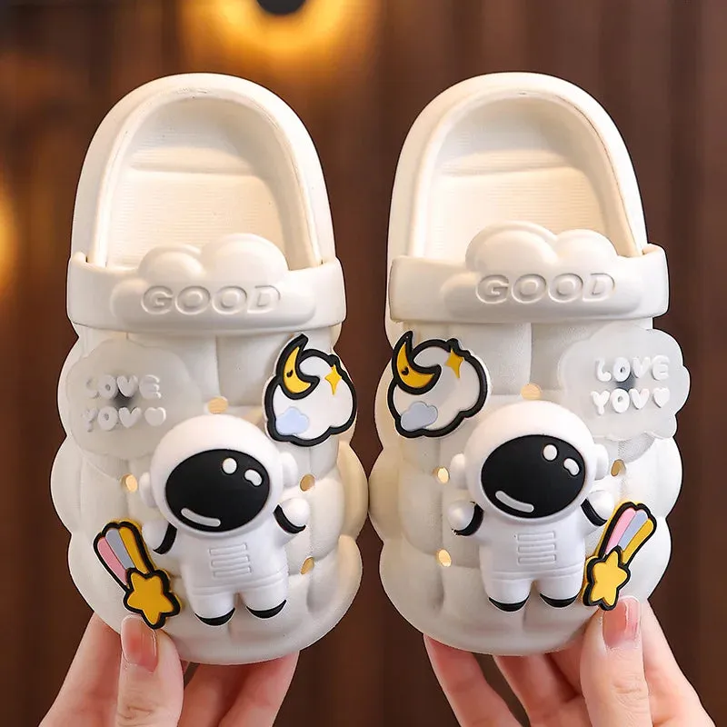 Astronaut Kids Slippers With 3D Stickers