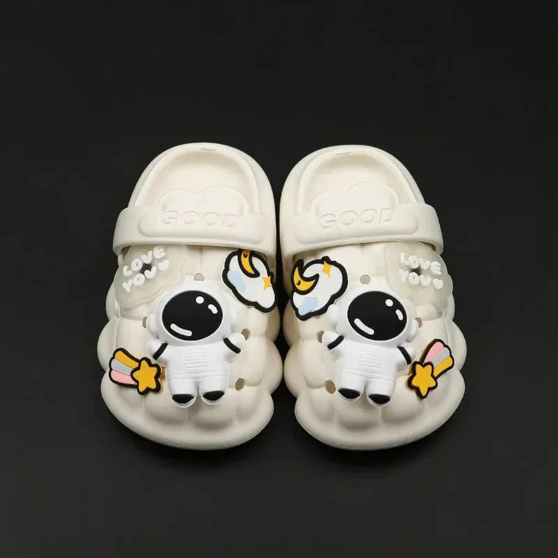 Astronaut Kids Slippers With 3D Stickers