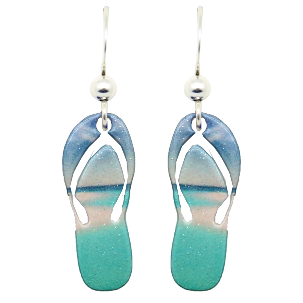 Beach Sandal Earrings, Sterling Silver Earwires, Item# 2170