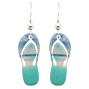 Beach Sandal Earrings, Sterling Silver Earwires, Item# 2170