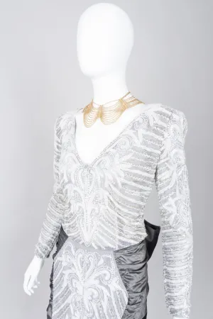 Beaded Bow Back Mini Dress