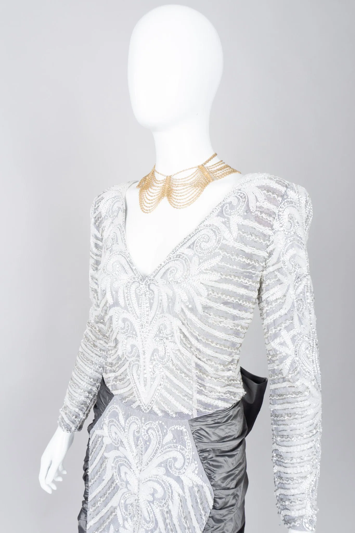 Beaded Bow Back Mini Dress