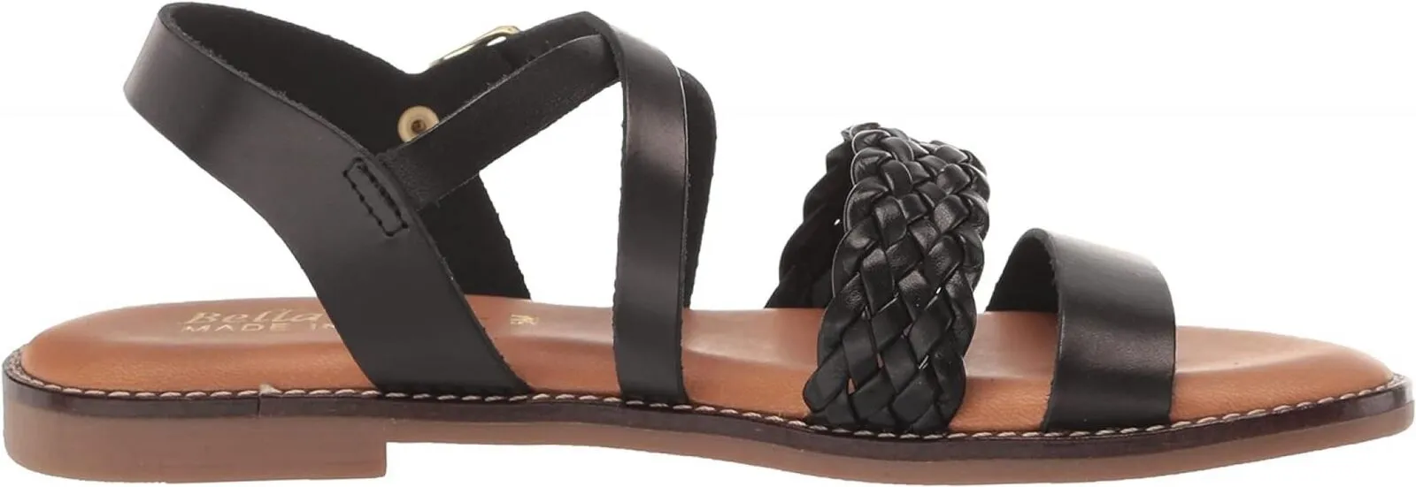 Bella Vita Made in Italy Women's Ala-Italy Flat Sandal ALAIT Black Leather 8.5M