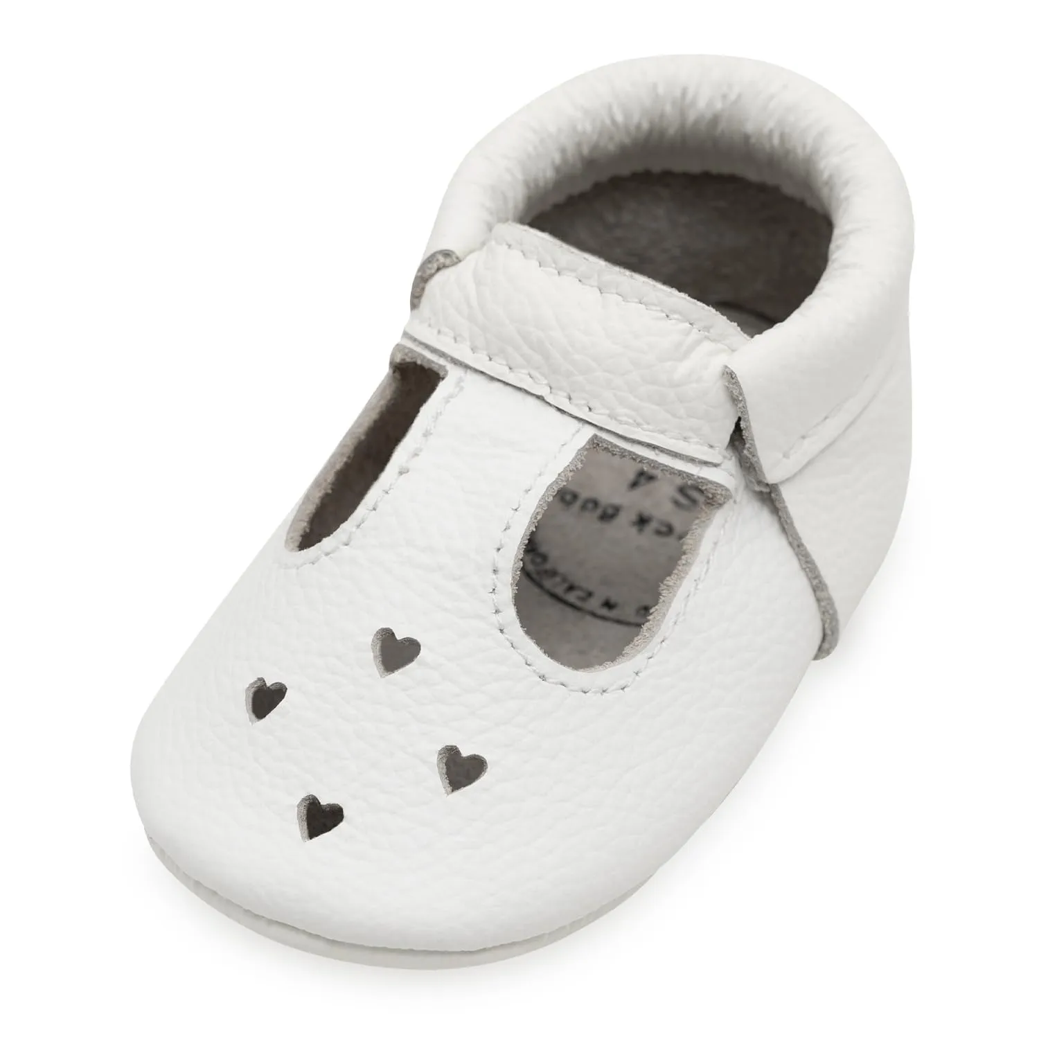 BirdRock Baby Mary Jane Moccasins - Genuine Leather Soft Sole Baby Girl Shoes for Newborns, Infants, Babies, and Toddlers (Pearl White, US 4)