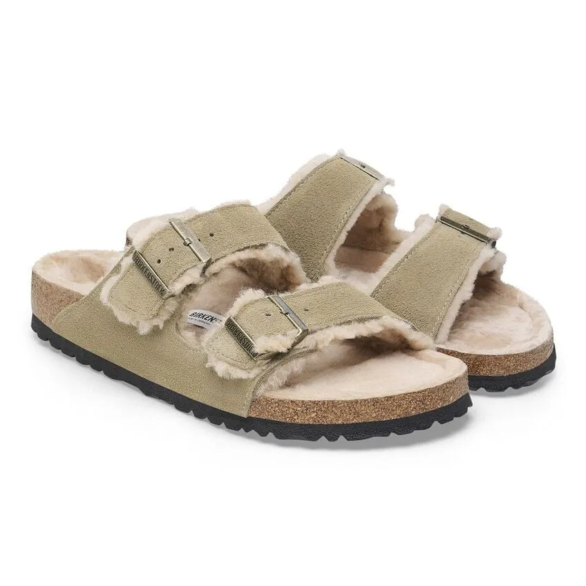 Birkenstock Arizona NF Shearling Suede Leather Taupe