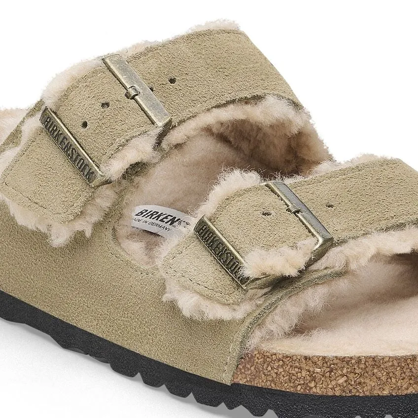 Birkenstock Arizona NF Shearling Suede Leather Taupe