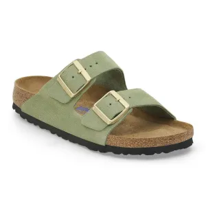 Birkenstock Arizona Soft Footbed in Green Tea Suede Available in Narrow Widths