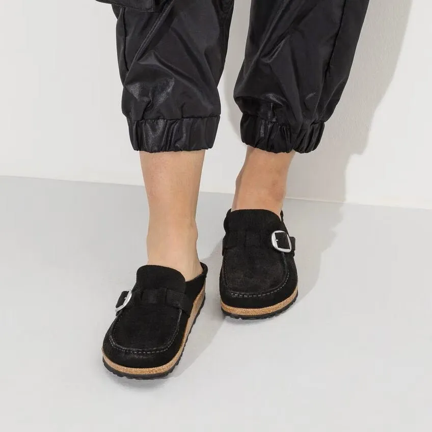 Birkenstock Buckley Clog - Black Suede Leather | Comfortable Cork Footbed