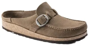 Birkenstock Buckley Clog - Gray Taupe Suede Leather | Comfortable Cork Footbed