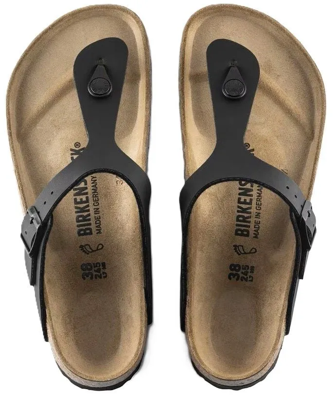 Birkenstock Gizeh Sandals - Black Birko-Flor | Comfortable Cork Footbed