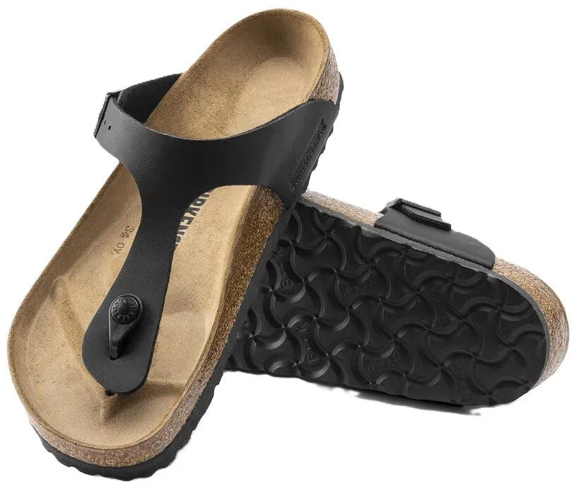 Birkenstock Gizeh Sandals - Black Birko-Flor | Comfortable Cork Footbed