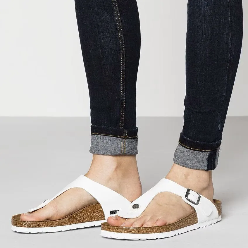 Birkenstock Gizeh Sandals - White Birko-Flor | Comfortable Cork Footbed