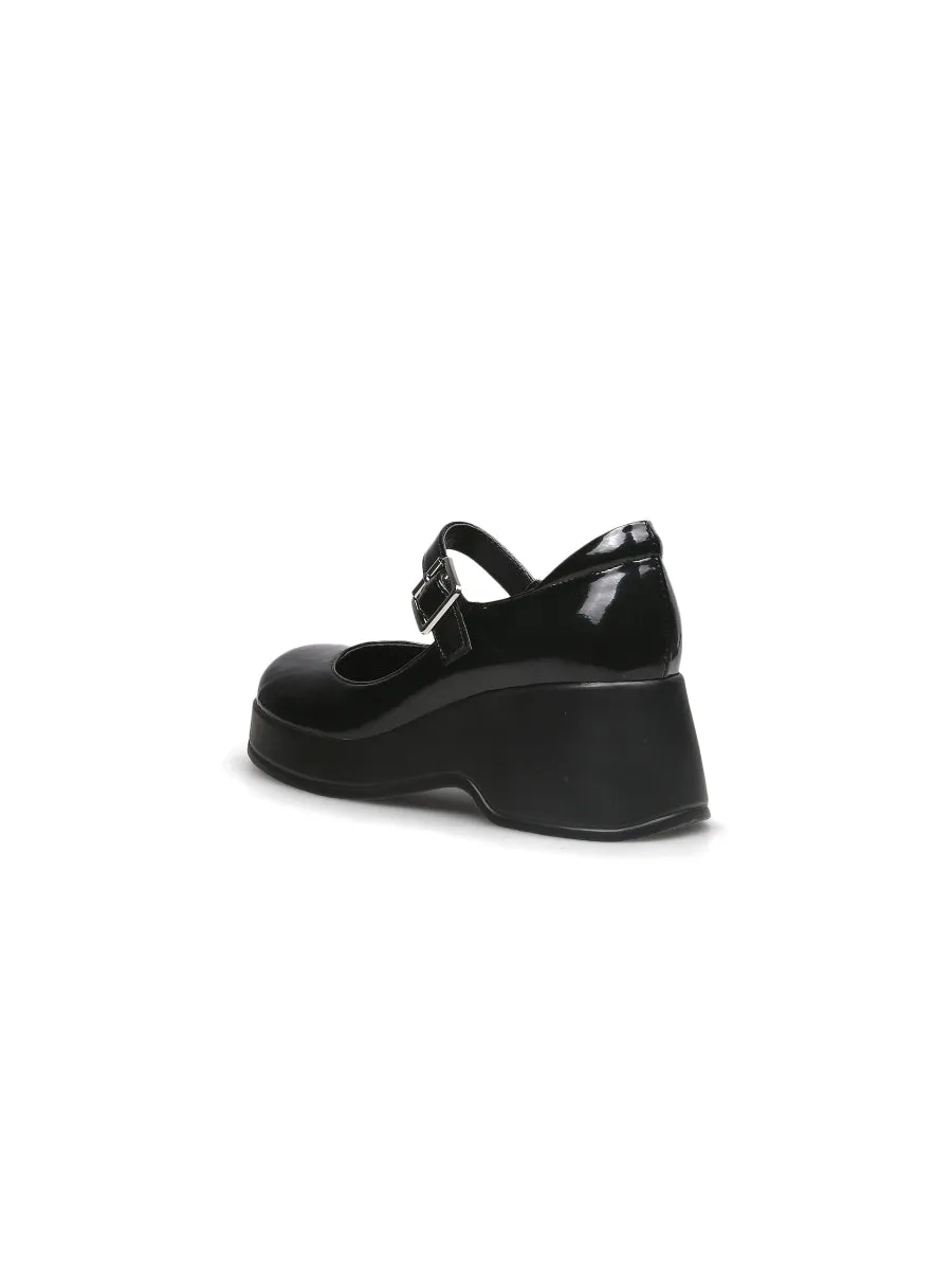 Black Glossy Leather Mary Jane