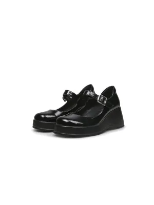 Black Glossy Leather Mary Jane