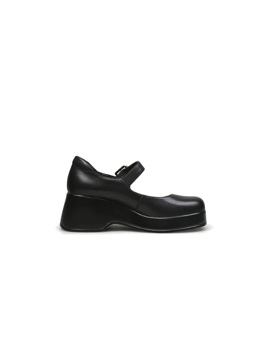 Black Matte Leather Mary Jane