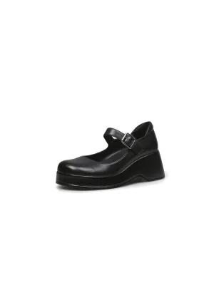 Black Matte Leather Mary Jane