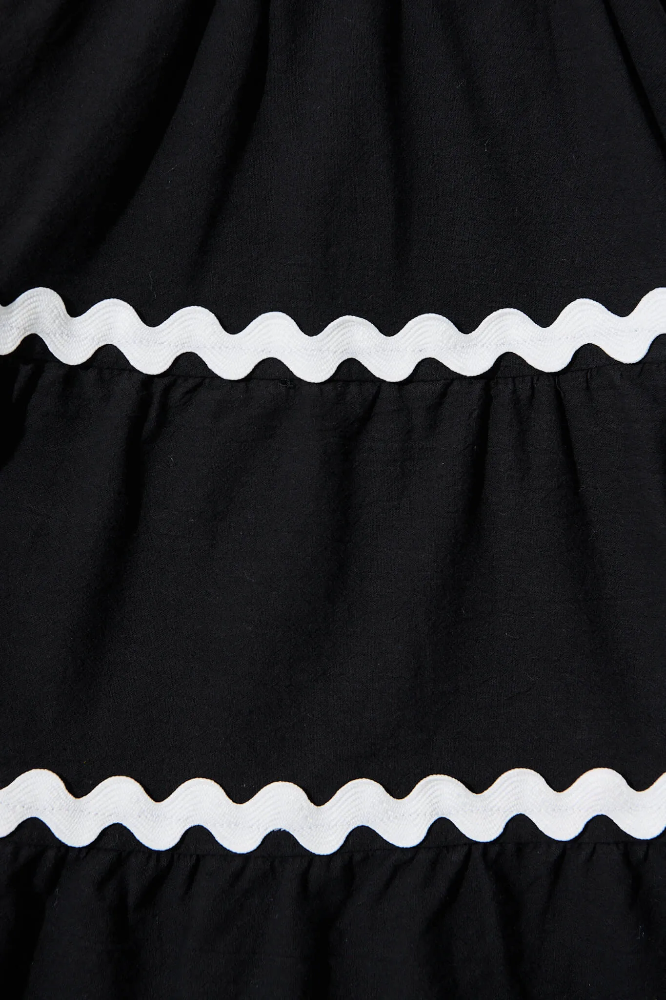 Black White Trim Sundress in Cotton