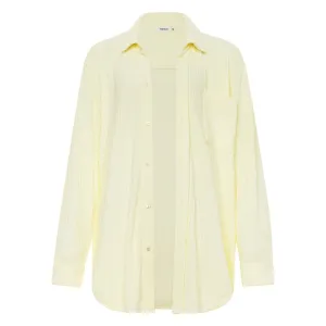 Buttercream Rib Long Sleeve Button Down Shirt