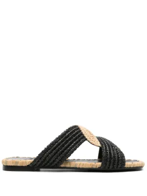 Castañer Prado woven-raffia slides