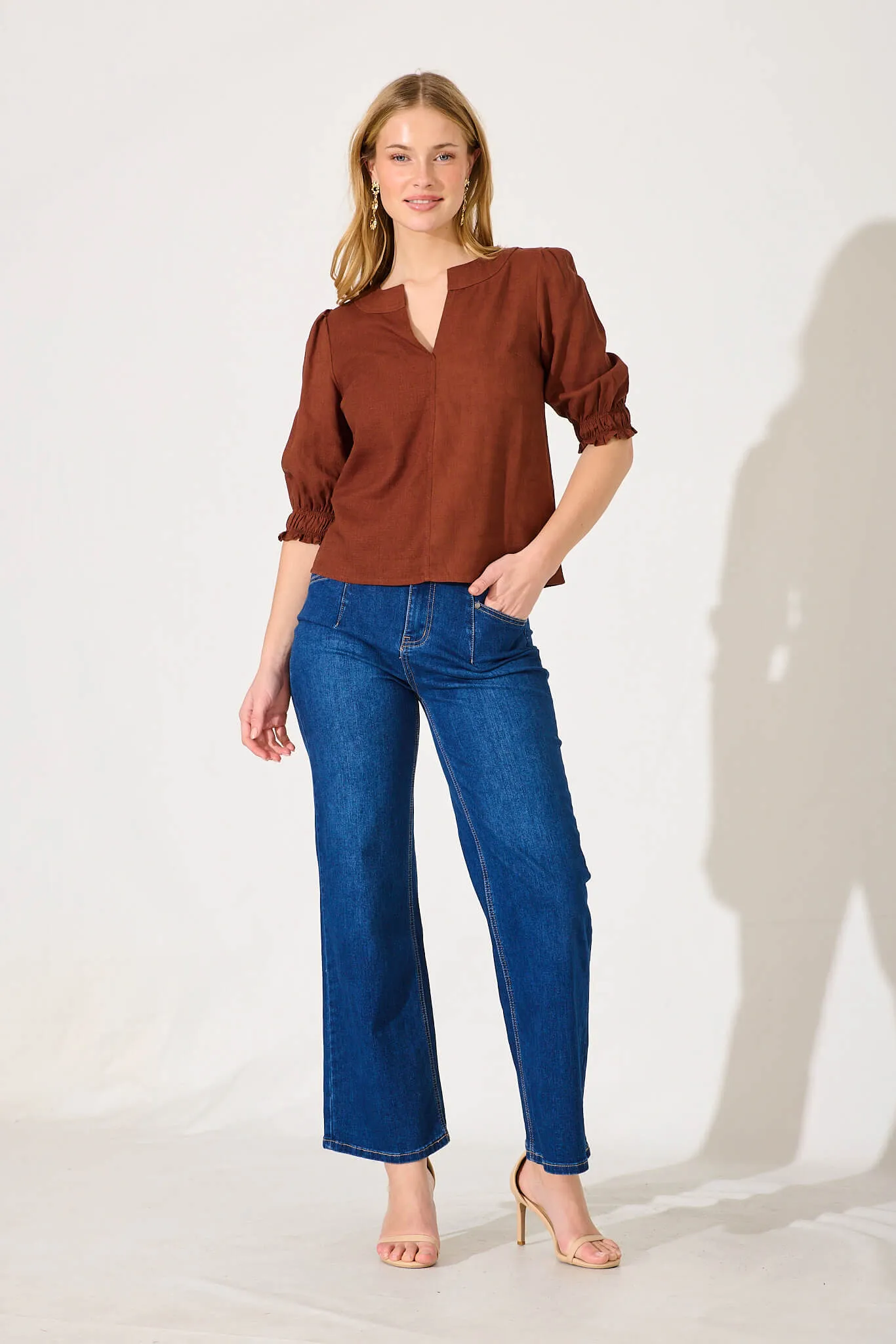 Chocolate Linen Top