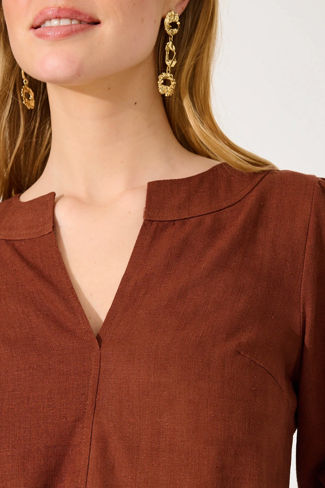 Chocolate Linen Top