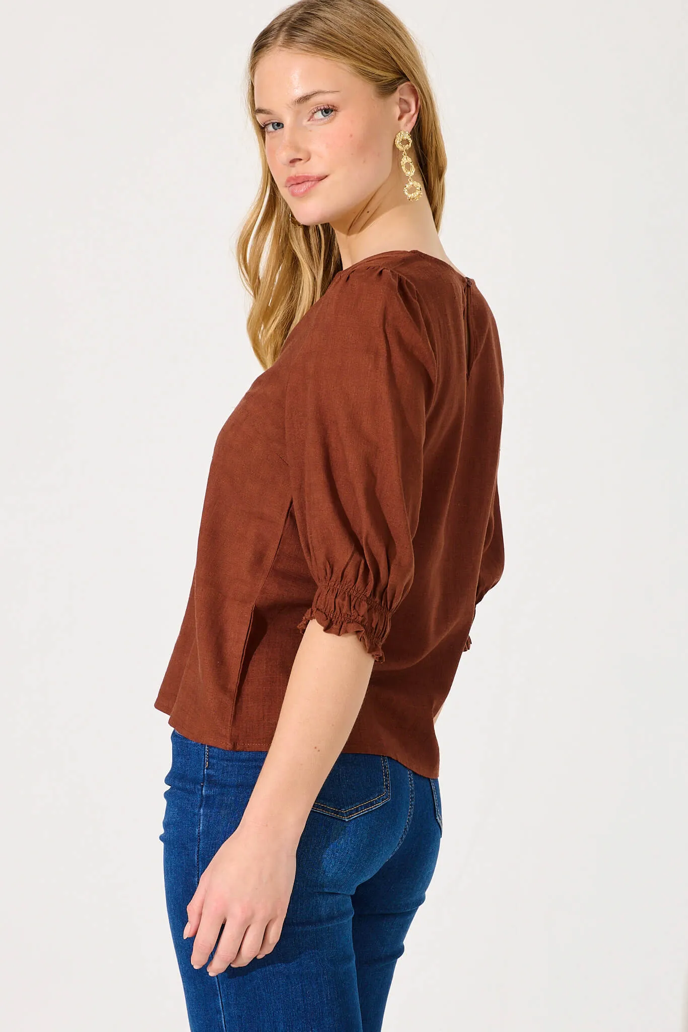 Chocolate Linen Top