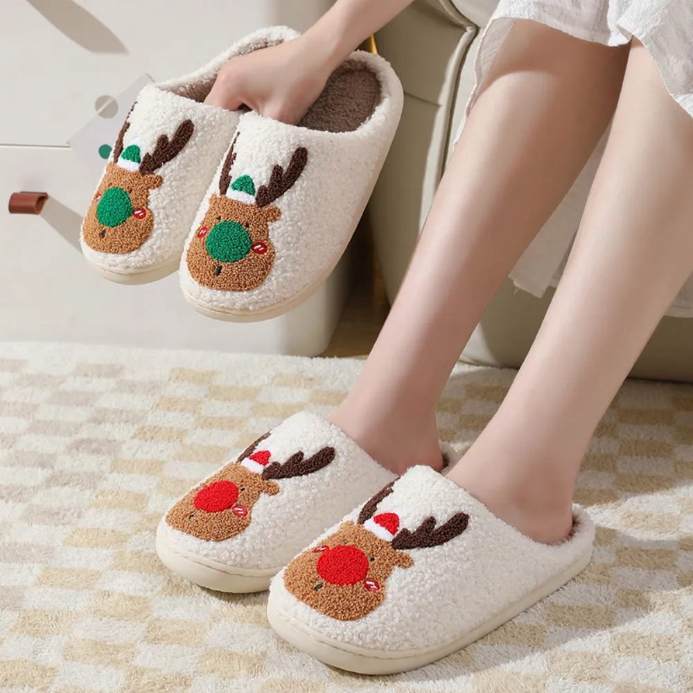 Christmas Slippers Cute Reindeer Comfortable Slippers