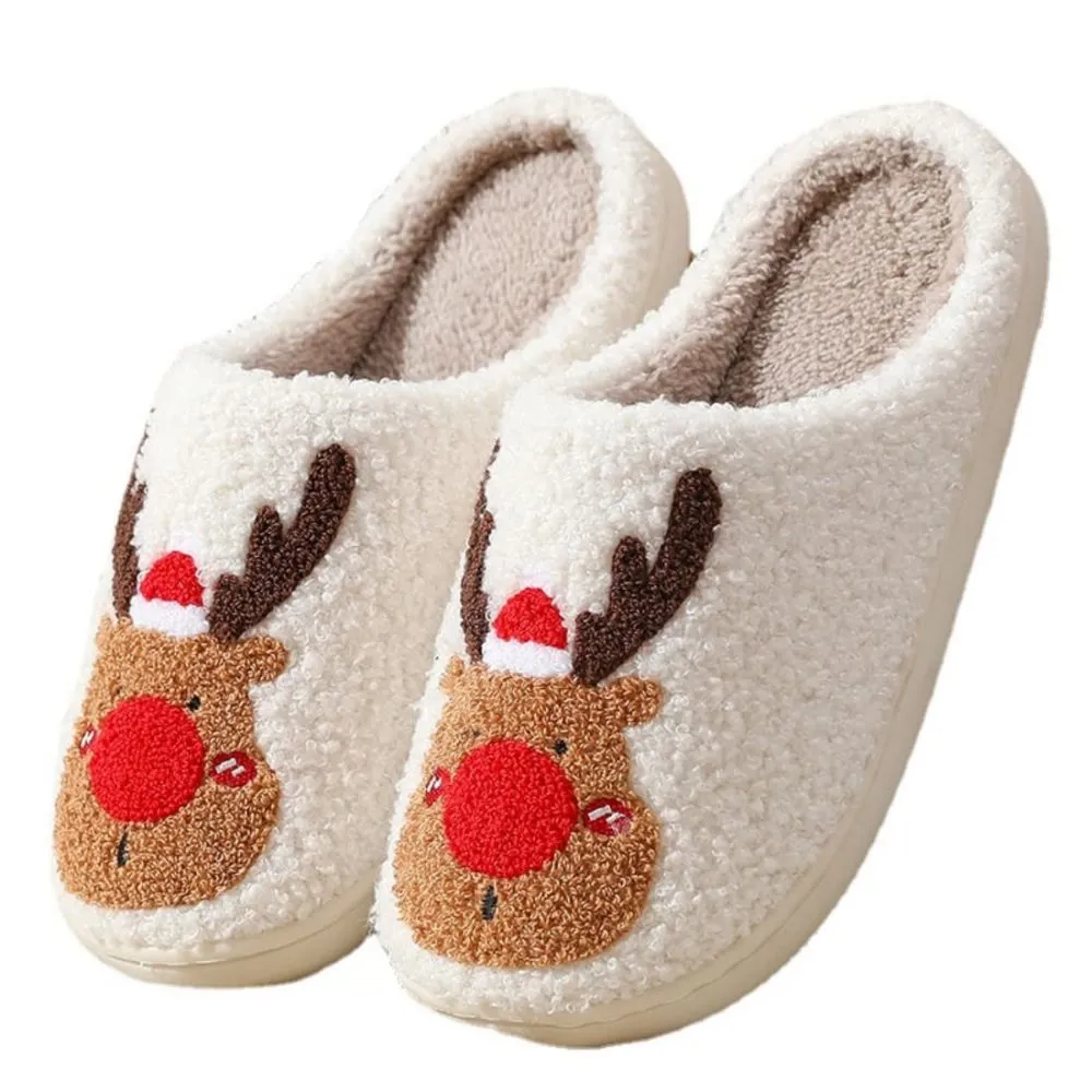 Christmas Slippers Cute Reindeer Comfortable Slippers