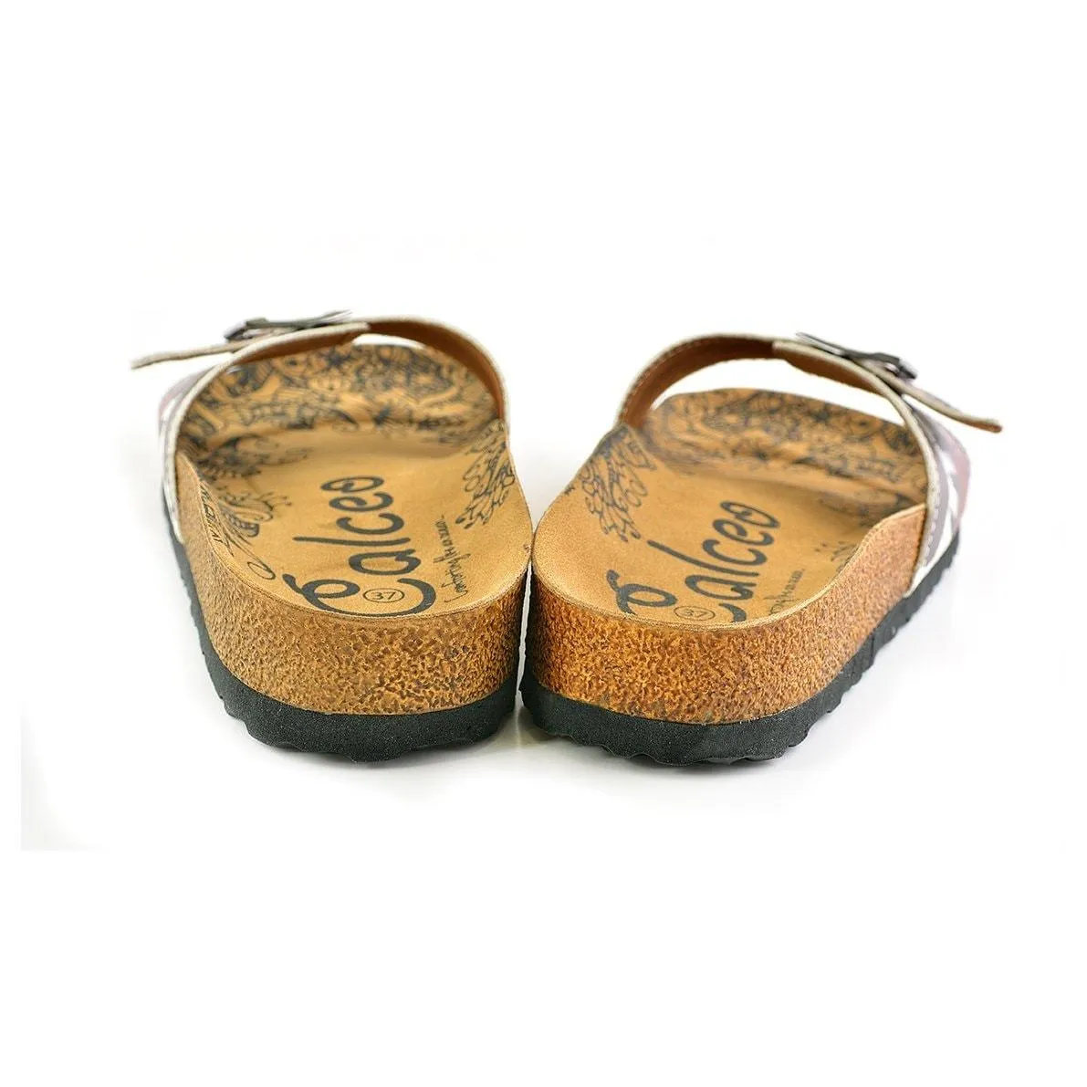 Claret Red Colored Piano Patterned Sandal - CAL901