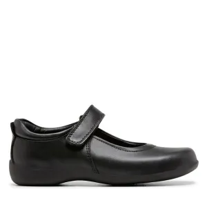 Clarks Elise Junior E  Width - Black